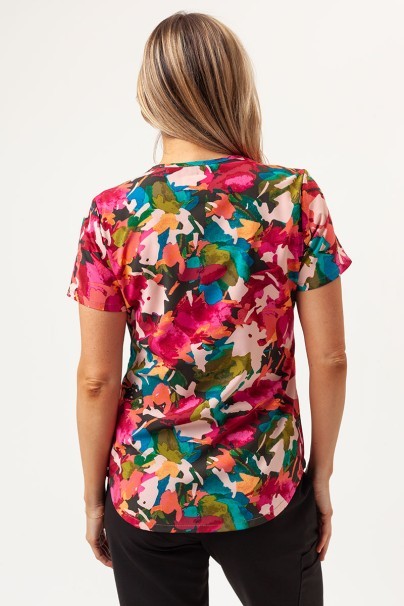 Dámská lékařská halena Cherokee Prints V-neck Abstract Petals-5