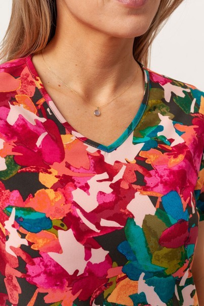 Dámská lékařská halena Cherokee Prints V-neck Abstract Petals-6